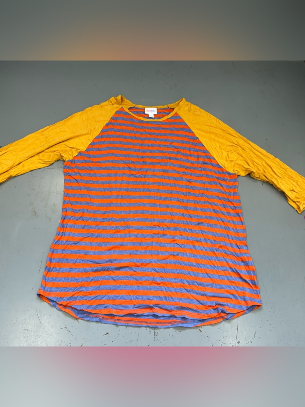 LuLaRoe Plus Size Striped Randy 3/4 Sleeve Top Tee Shirt